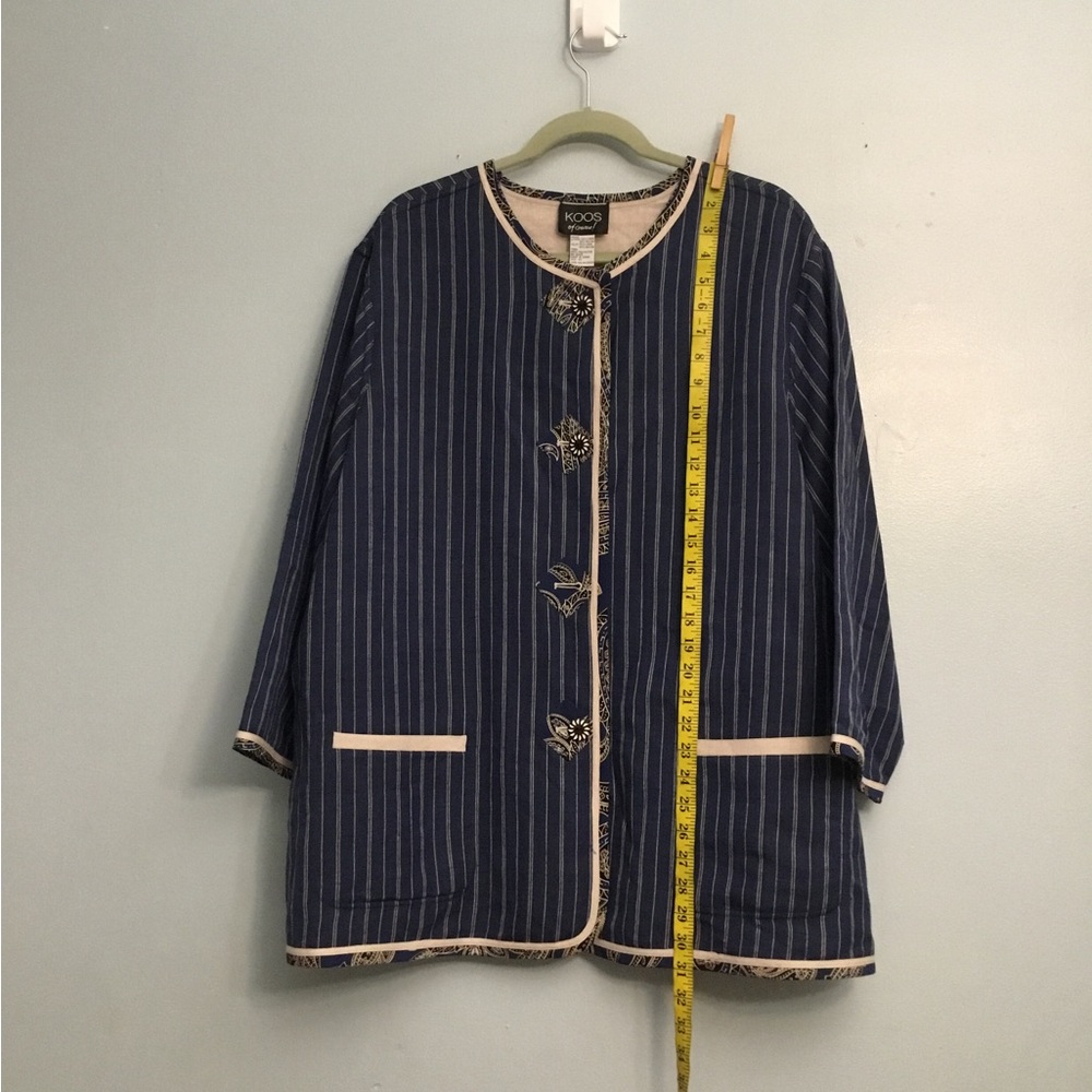 Navy Striped Jacket with Gold Accents - Picture 5 of 14